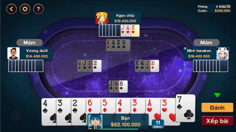 86Bet thiết kế giao diện của trò chơi tú lơ khơ với màu sắc và hình ảnh sinh động